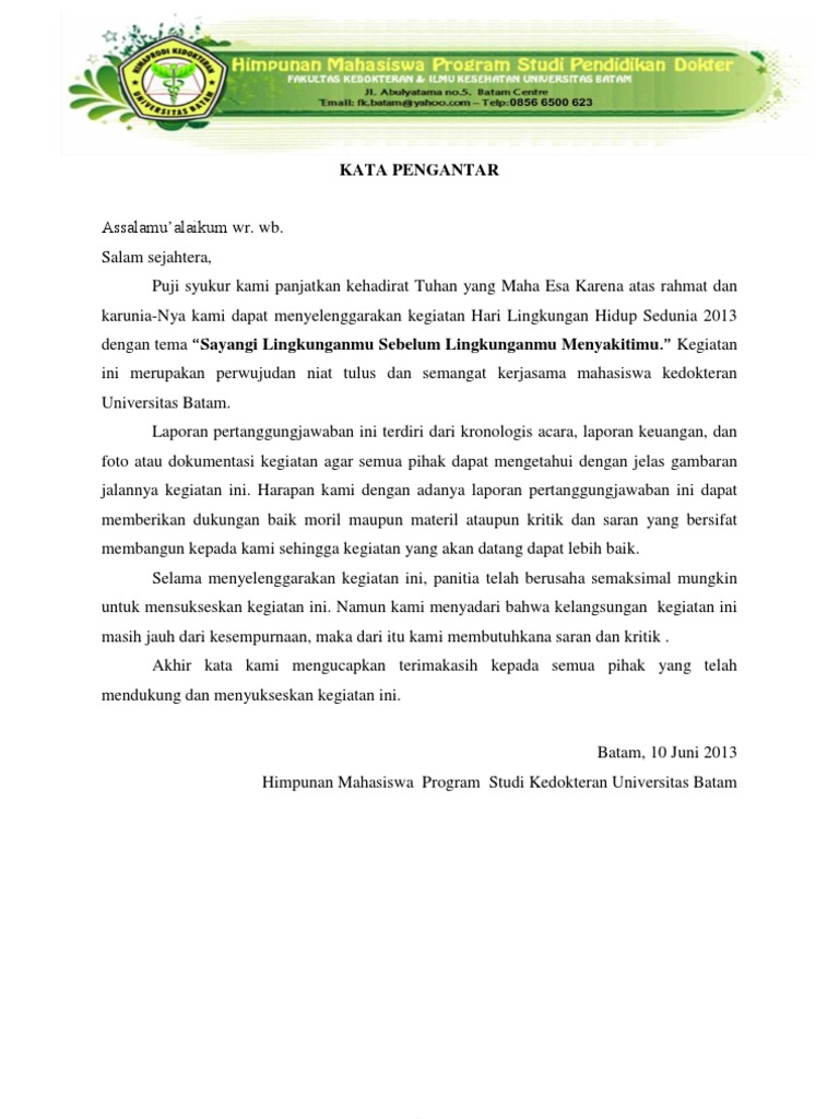 Contoh Surat Kata-Kata Aluan