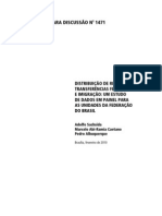 Distribuição de Renda, Transferências Federais e Imigração Um Estudo de Dados em Painel para as Unidades da Federação do Brasil