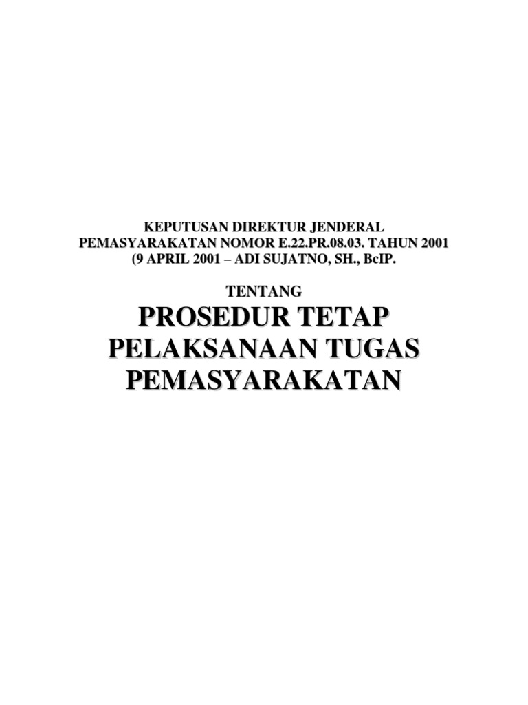 Protap Penerimaan Narapidana Lapas | PDF