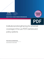 Institutional strengthening for universal coverage in the Lao PDR