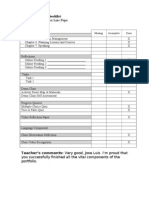 MET 2 Portfolio Checklist Student's Name: Jose Luis Pope Portfolio Grade: 3