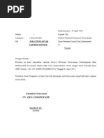 Contoh Surat Pengantar Tagihan Invoice  Kumpulan Contoh