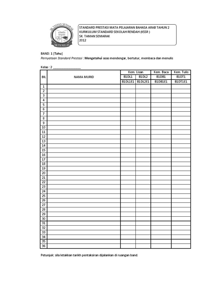 Rekod Transit Bahasa Arab Tahun 2 Pdf