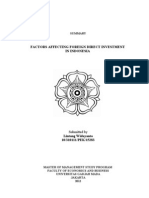 Factors Affecting Foreign Direct Investment in Indonesia