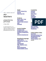 Web Resources For Elementary Teachers Presented by Jeff Shaw