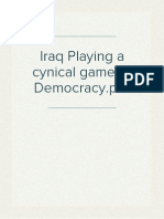 Iraq Playing A Cynical Game of Democracy