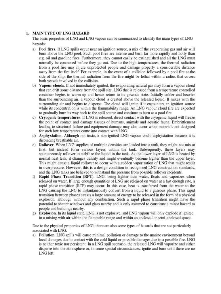 LNG Hazards and Risk Assessment Overview | PDF | Liquefied Natural Gas ...