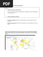 Download Population Distribution and Density Notes 6th May 2009 by cgmalia SN15008543 doc pdf