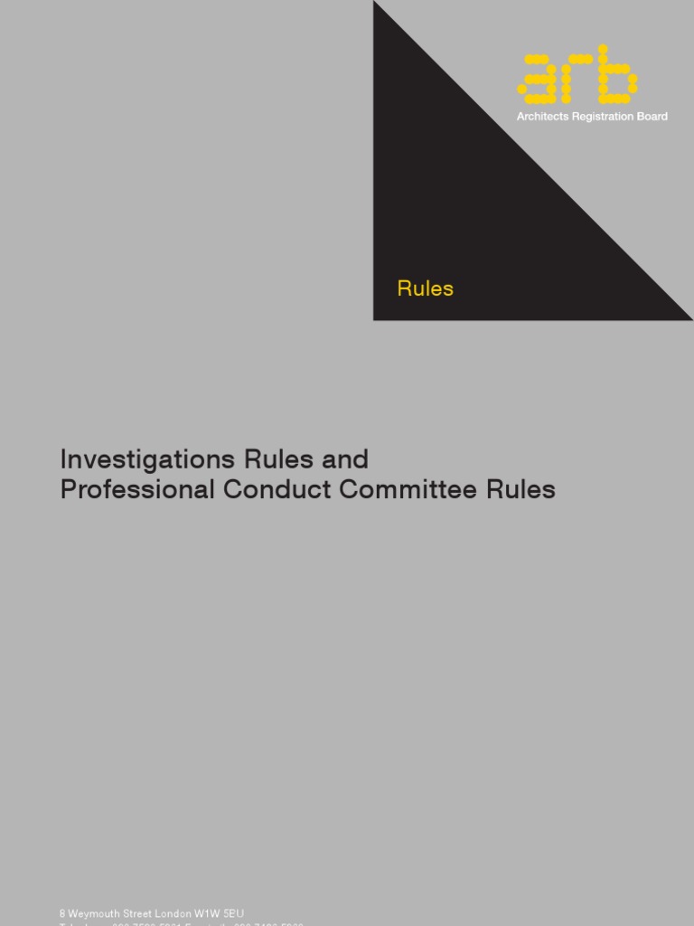 Architects Registration Board Rules | PDF | Evidence (Law) | Solicitor