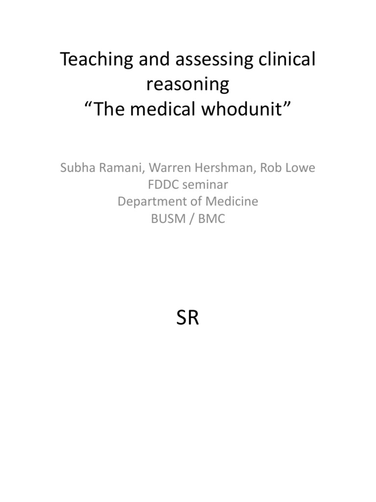 Clinical Reasoning in Medical Education | PDF | Medical Diagnosis ...