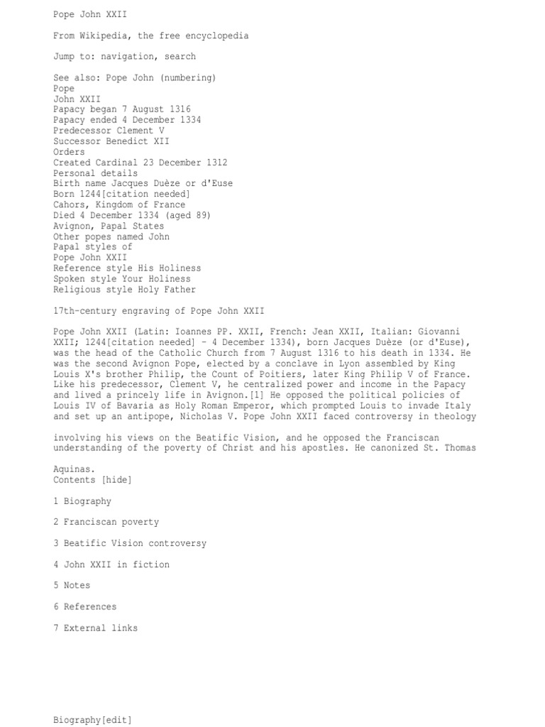 Pope John XXII: Architect of Church Reform and Controversial Shepherd