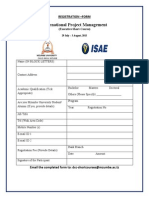 International Project Management: Registration - Form