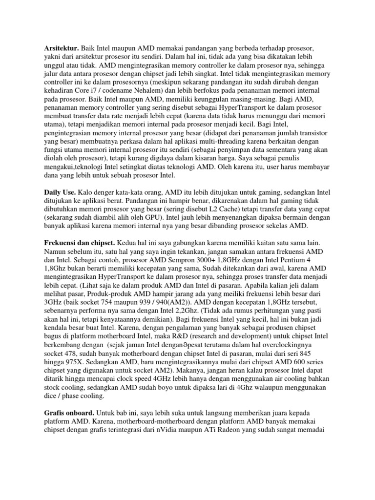 The Differences Between Intel and Amd | PDF