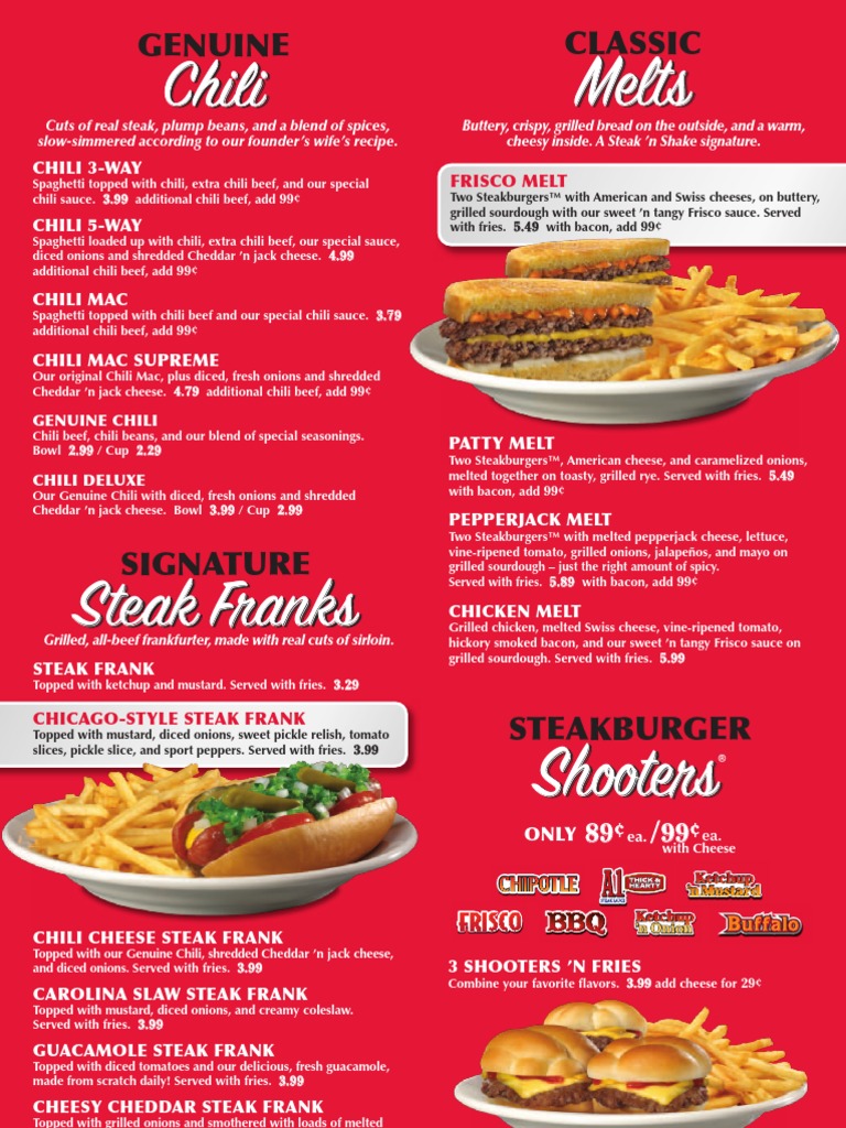 Menu Steak 'n Shake Salad Pancake