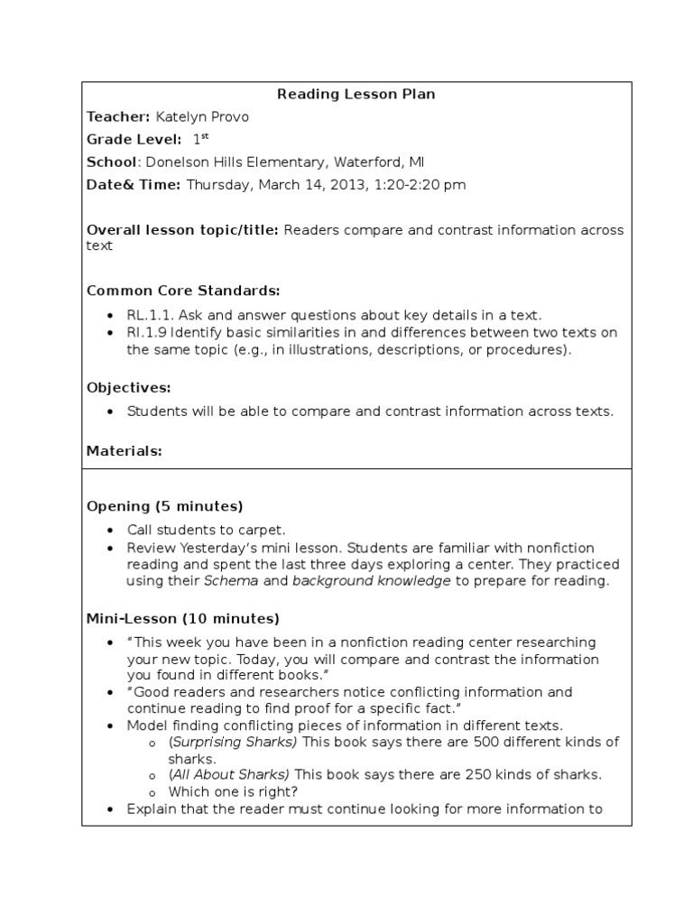 Article review lesson plan picture