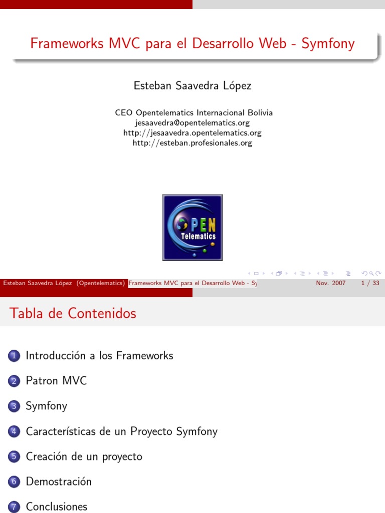 Desarrollo Web con Symfony MVC | PDF | Marco de software | Modelo ...