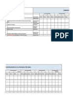 Formato Cronograma de Actividades Por Obra