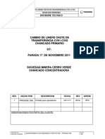 Informe Cambio de Liners Chute de Transferencia CV001-CV002 - 17 Nov 2011