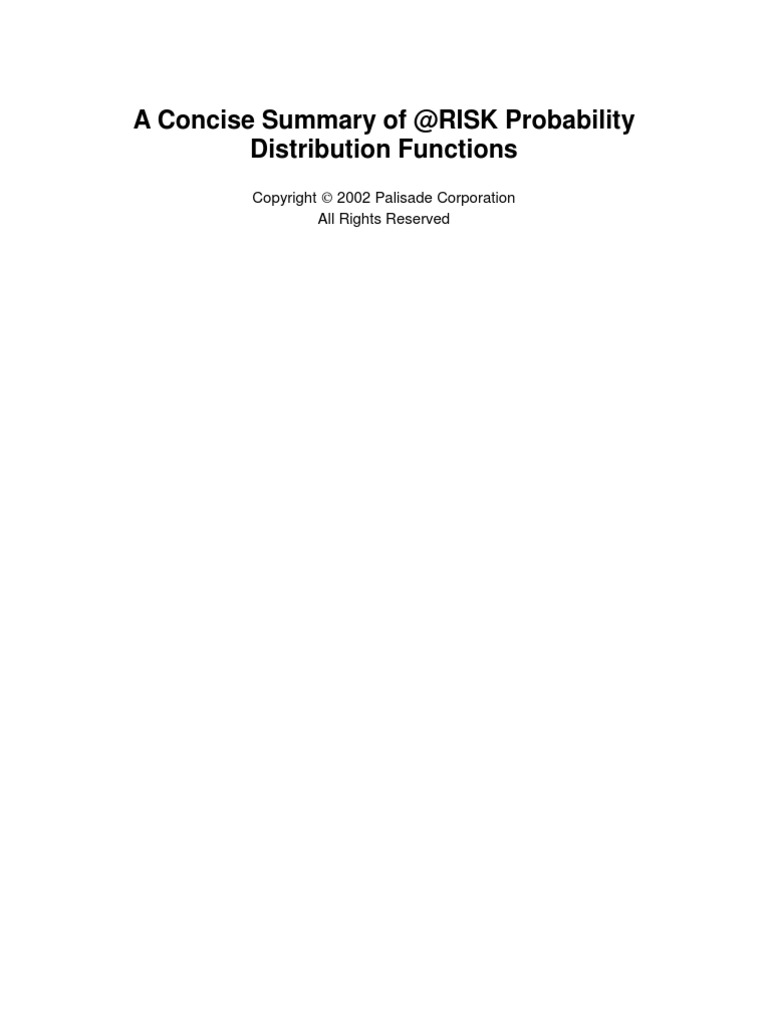 Summary of @RISK Probability Functions | PDF | Probability Density ...