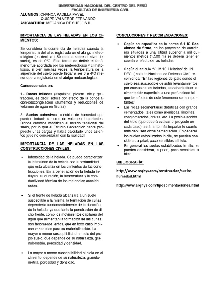 Impacto de las Heladas en Cimientos | PDF | Suelo | Fundación (Ingeniería)