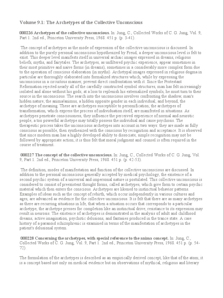 Jung's Archetypes and Collective Unconscious | PDF | Unconscious Mind ...