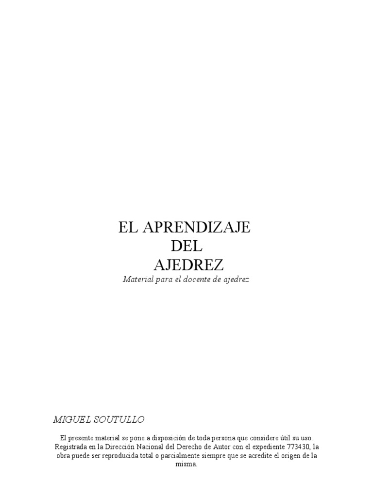 Didáctica del Ajedrez en Educación | PDF | Ajedrez | Aprendizaje