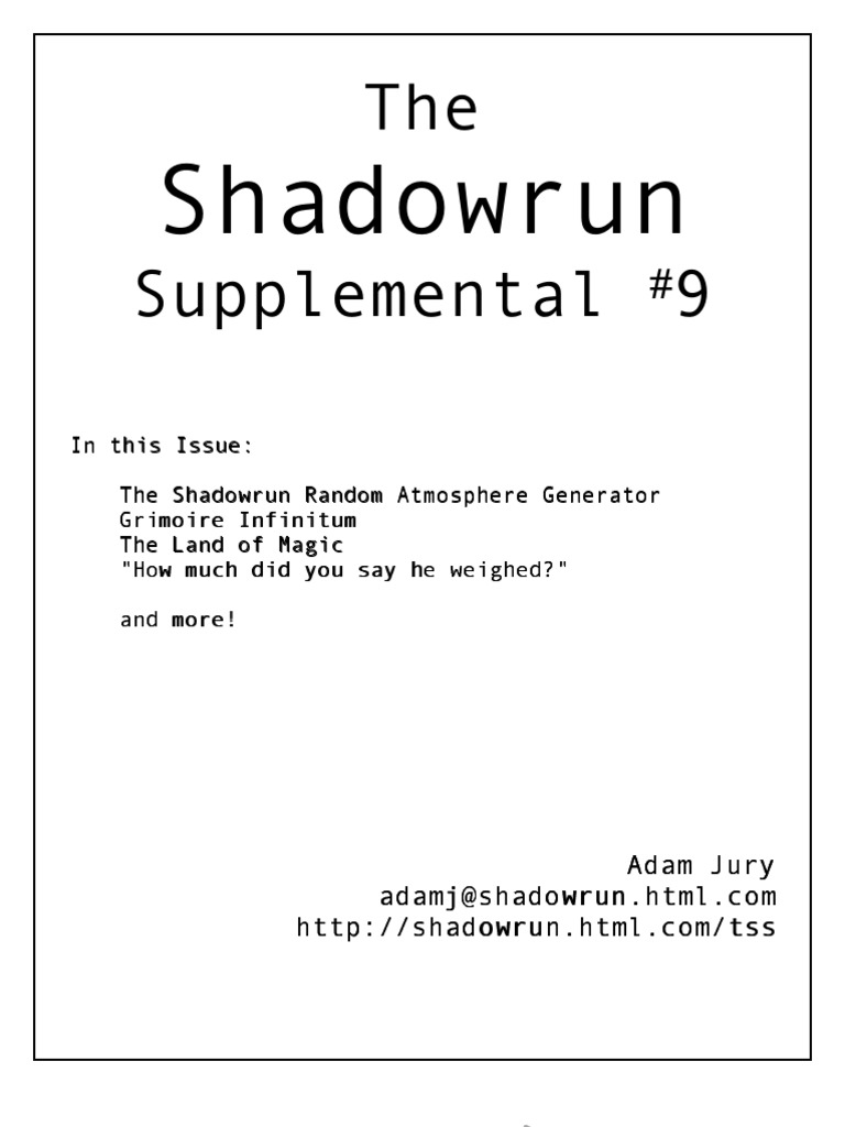 Shadowrun The Shadowrun Supplemental 09 Pdf Elf Dungeons