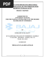 50035324 Study on Consumer Buying Behaviour Amp Satisfaction Level of Two Wheeler With Refrence to Bajaj Auto Ltd 120511124459 Phpapp01 Copy