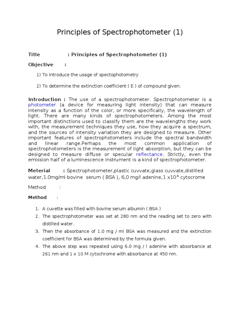Principles of Spectrophotometer Complete. (Afif) PDF