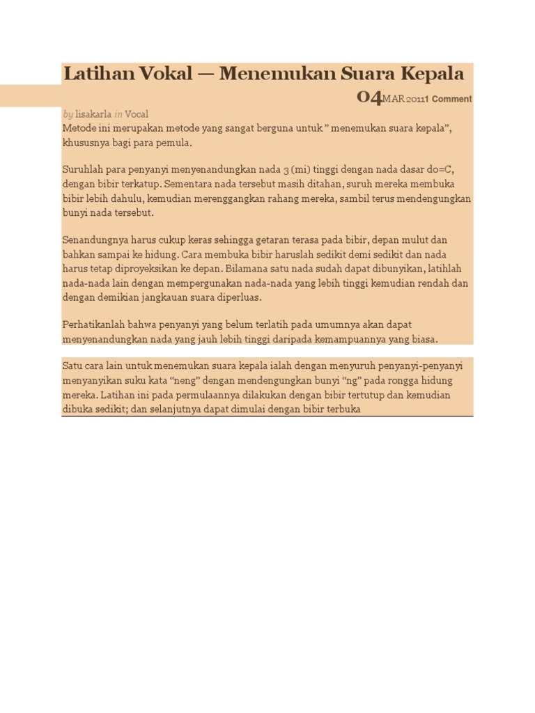 Latihan Vokal