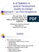 Role of Statistics in Pharmaceutical Development Using Quality-by-Design Approach - An FDA Perspective