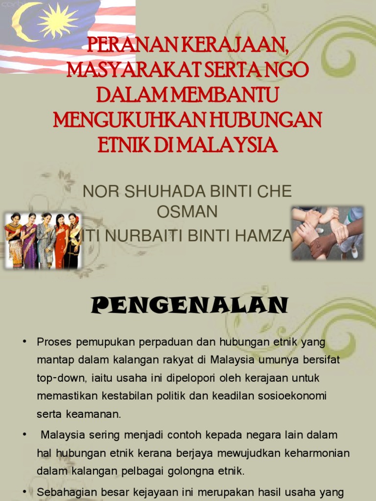 Peranan Kerajaan, Masyarakat Dan Ngo Dalam Membantu Mengukuhkan