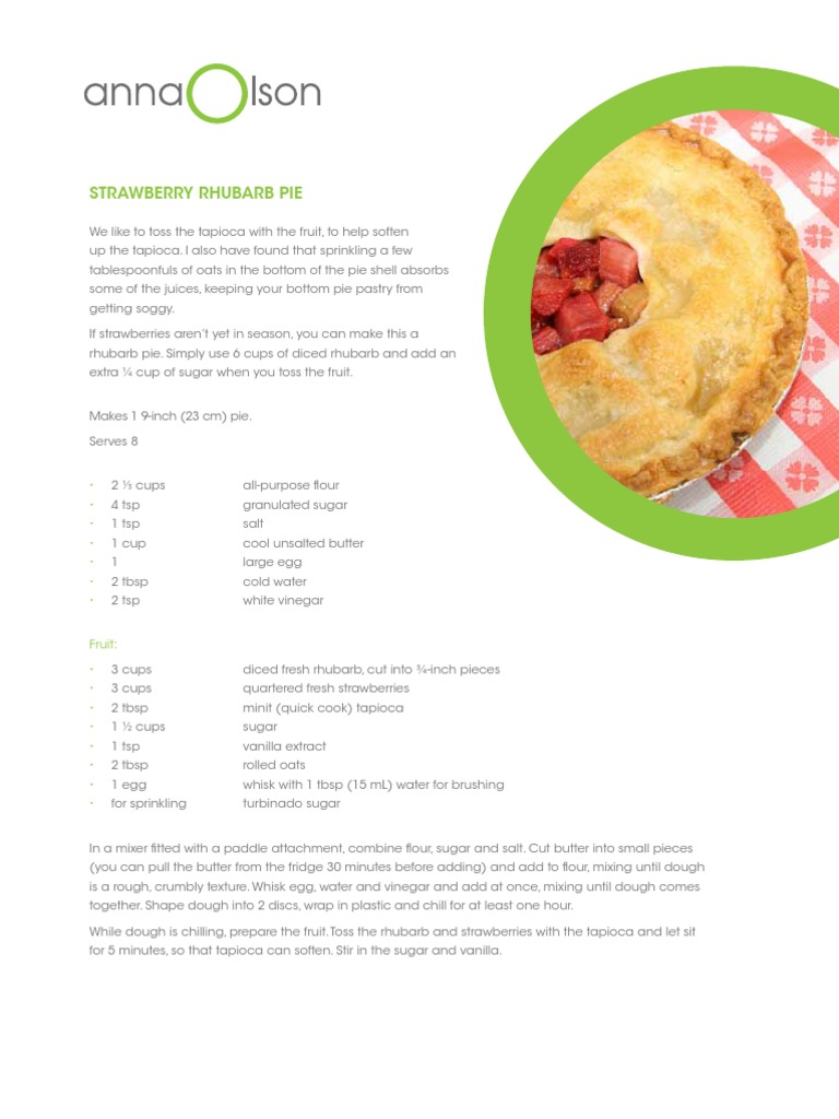 Anna Olson Strawberry Rhubarb Pie Download Free PDF Baking Butter