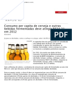 Consumo Per Capita de Cerveja e Outras Bebidas Fermentadas Deve Atingir R$34,21 em 2012