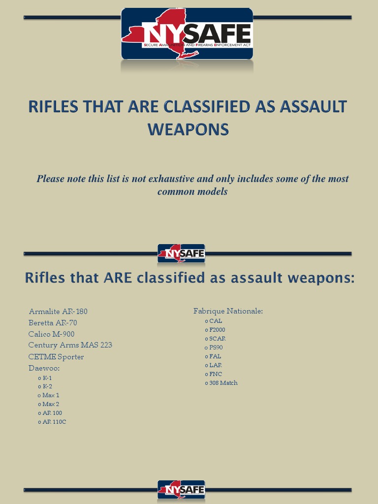 Legal Assault Rifles Overview | PDF | Firearms | Rifle