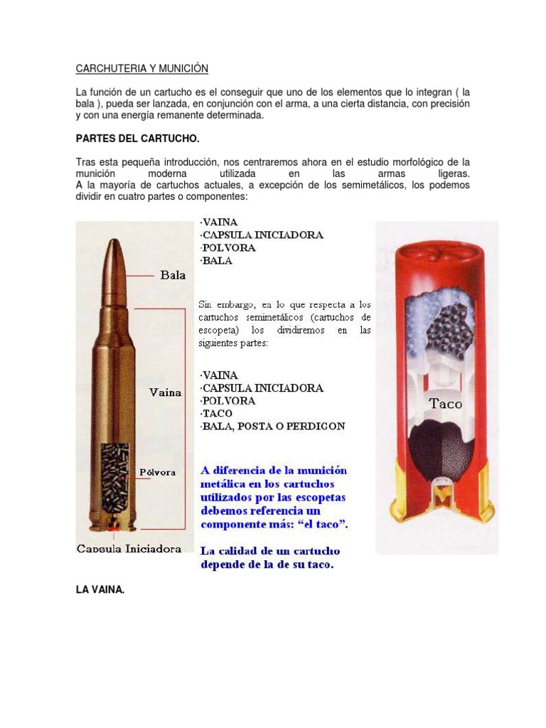 CARCHUTERIA Y MUNICIÓN Cartucho (armas de fuego) Munición