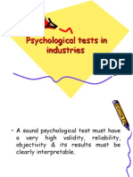 Psychological Tests in Industries
