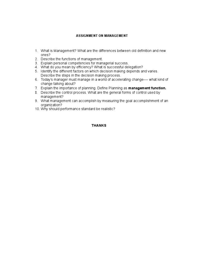 Key Concepts in Management Assignment | PDF