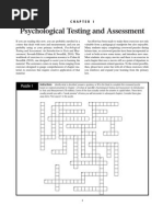 Psychological Testing and Assessment: Puzzle 1