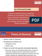 Analysis of Demand & Supply Concepts