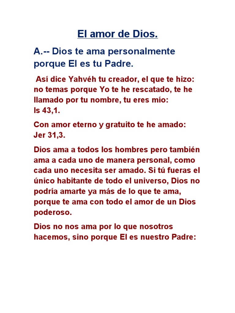 1 El Amor de Dios | PDF | Amor | Dios