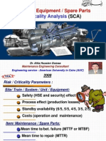 System / Equipment / Spare Parts: Criticality Analysis