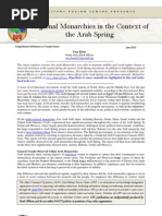 CFC Thematic Report - Regional Monarchies in the Context of the Arab Spring, 23 May 13