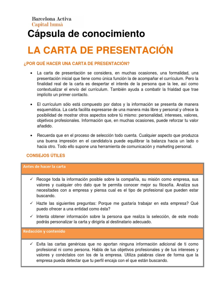 Partes de Una Carta de Presentacion  Plan de estudios  Correo