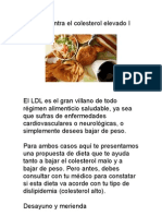 Dieta Contra El Colesterol Elevado I