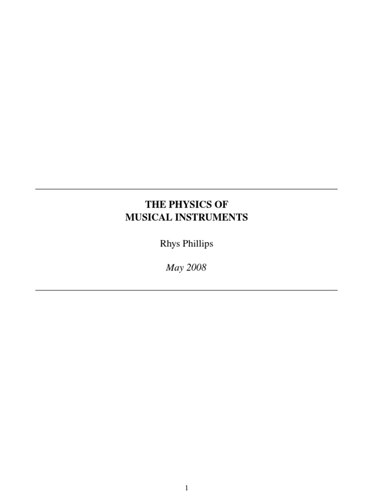 Physics of Musical Instruments | PDF | Trumpet | Spectral Density