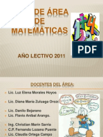 Presentacion Plan de Area Matematicas 2011