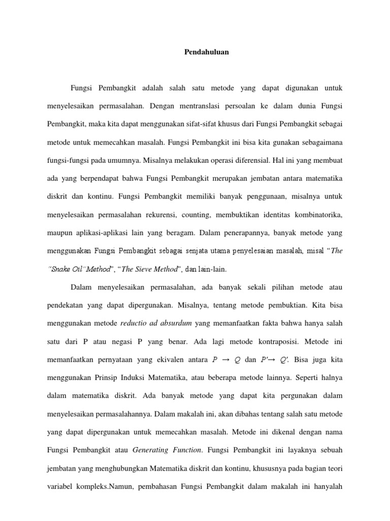 Fungsi Pembangkit