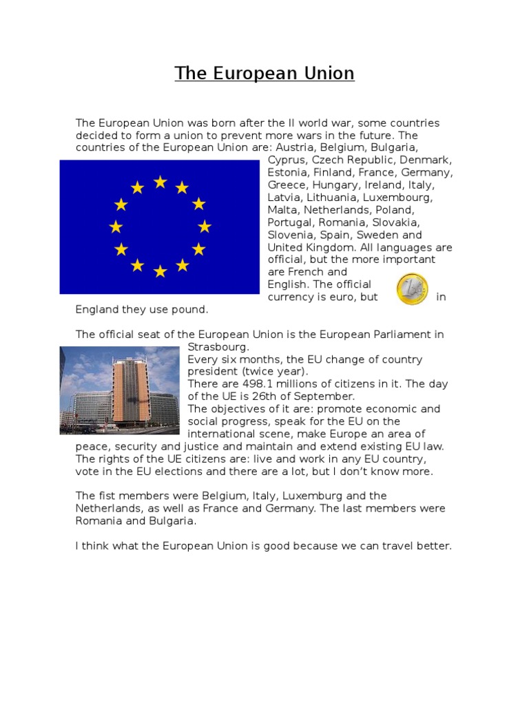 Objectives and Members of the EU | PDF