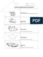 The Fish Is - .: Colour The Pictures and Fill in The Blanks With The Correct Answer